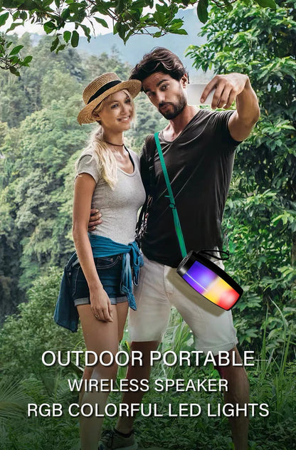 1PC RGB Colorful Lights Wireless Bluetooth Speaker With LED Light Portable Outdoor Stereo Supports TF And U Disk Expansion