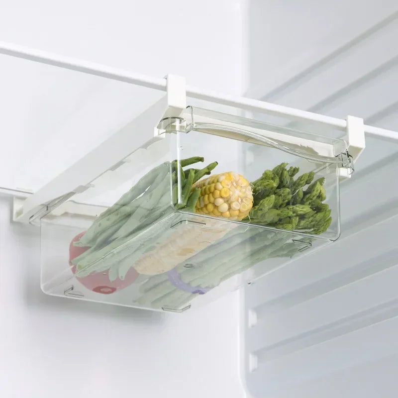 Fridge Drawer Box Eggs Fruit Vegetable Food Storage Slide Tray Case Refrigerator Divided Holder Hanging Shelf Kitchen Organizers