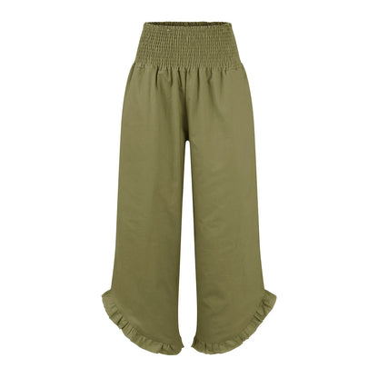Summer Womens Palazzo Pants Summer Casual Flowy Wide Leg Trousers Beach Travel Vacation Outfits All Match Loose Baggay Pants