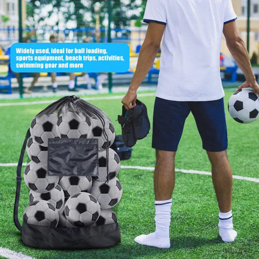 Sports Ball Bag Large Capacity Basketball Volleyball Drawstring Storage Mesh Bag Sports Soccer Ball Bag Soccer Ball Carrier Bags
