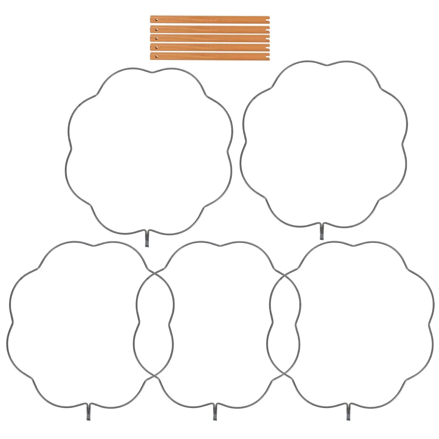 5 Pcs Iron Fan Frames Handmade Craft Tools Diy Silk Fans Wedding Vintage Round Fan Skeletons Hanfu Accessories Foldable Japanese