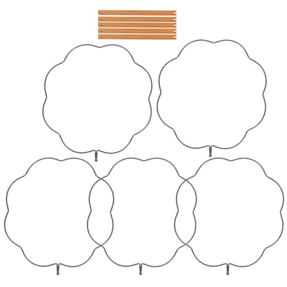 5 Pcs Iron Fan Frames Handmade Craft Tools Diy Silk Fans Wedding Vintage Round Fan Skeletons Hanfu Accessories Foldable Japanese