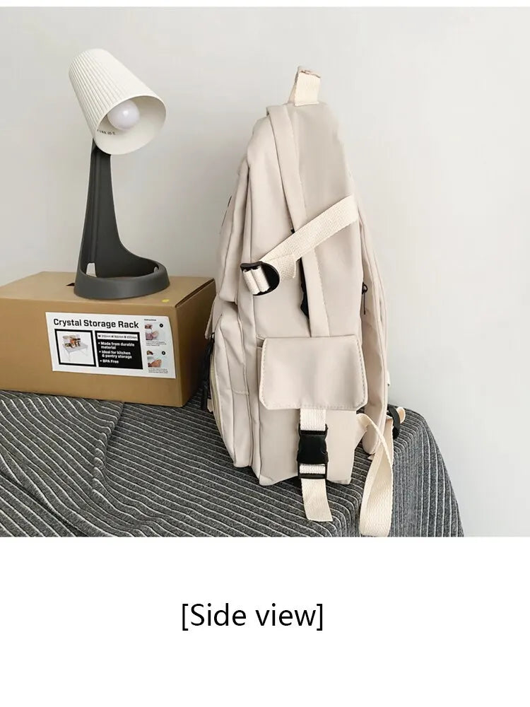 Backpack Large Capacity Light Simple Travel Bag Canvas Backpack Student School Bag Nylon Student Zipper Backpack