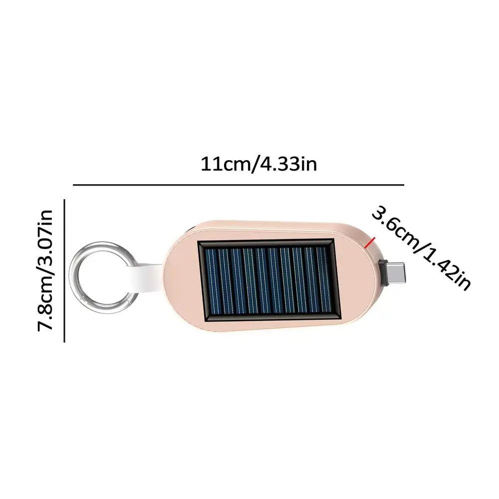 Solar Power Bank Pocket Power Bank Solar Keychain Charger Fast Charging Wireless Charger Portable External Power Bank Keychain