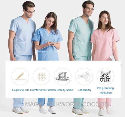 Hospital Surgical Clothes Medical Uniform Women Scrub Set Doctor Nurse Accessories Dental Clinic Scrub Set Beauty Salon Workwear