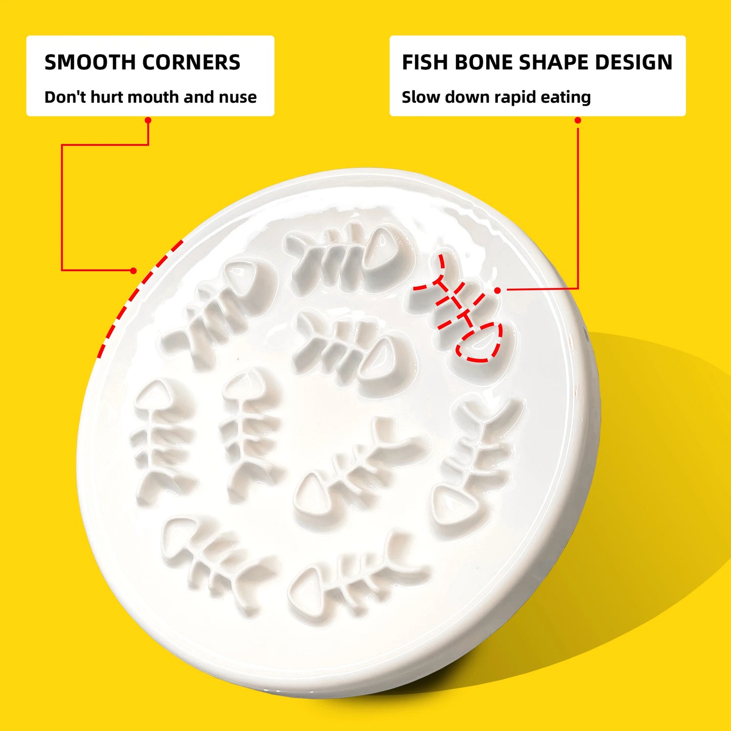 Oitabi Slow Feeder Cat Bowls, Ceramic Cat Slow Bowl Interactive Bloat Stop Slow Feeder Healthy Eating Pet Dog Slow Feeding Bowls