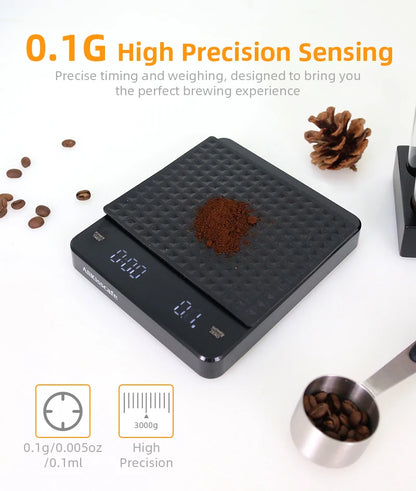 Espresso Scale With Timer Digital Usb 3kg Electronic With Pad High Precision Portable Barista Tools Home Coffee Accessories