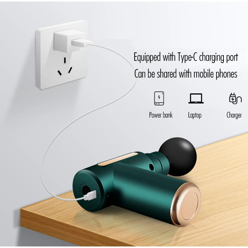 Portable Fascia Gun Deep Tissue Massage Mini Lightweight and Adjustable Speed Massage Equipment Suitable for the Whole Body