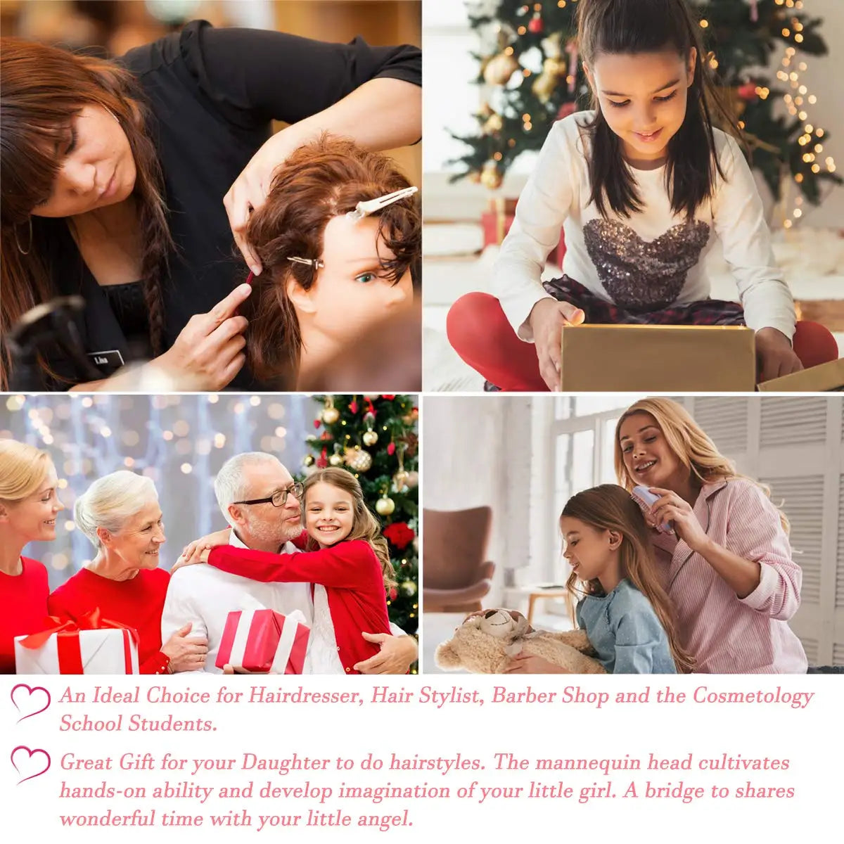 80% Real Hair Doll Head For Hairstyles Mannequin Head Hair Training Head Braid Hairdressing Practice Hair Styling Child Gift