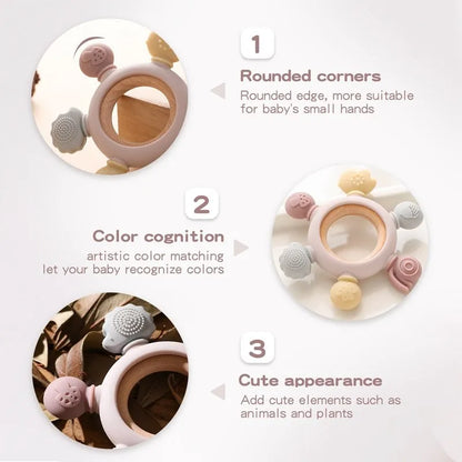 Baby Silicone Teethers Animal Food Grade Silicone Baby 0-12 Toys Silicone Teeth Grinding Stick Newborn Pacifier Accessories Toys