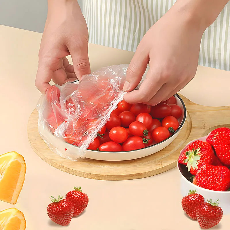 Reusable Disposable Food Cover Plastic Wrap Durable Elastic Food Lids For Bowls Elastic Plate Covers For Kitchen Food Saver Bag