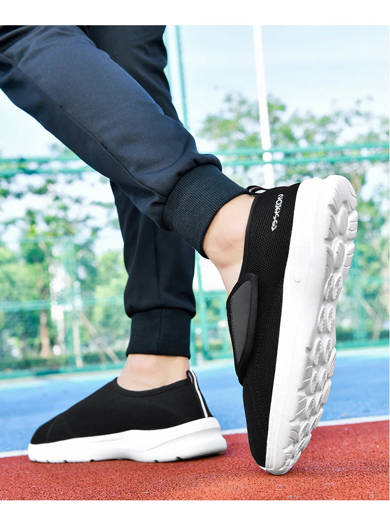 Diabetic Shoes for Men Wide Width Walking Shoes Slip-On Orthopedic Shoes for Swollen Feet Foot Pain Relief Cushion Sneakers