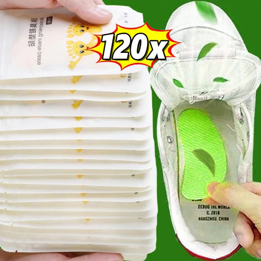 12/120pcs Shoes Deodorant Sticker Deodorant Foot Odor Deodorants Sneaker Smell Fresh Fruity Aroma Insole Sterilization Sticker