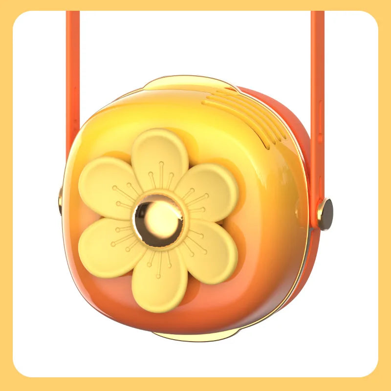 Mini Fan Cartoon halterneck fan USB charging lazy fan portable handheld outdoor mini bladeless small fan