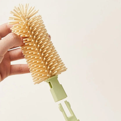 Silicone Baby Bottle Brush Set Flexible with Storage Box Cup Cleaning Brushes Soft Bristles Feeding Bottle Cleaners Newborn Care