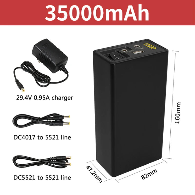 12V Power Bank 24V 18650  Rechargeable Lithium Battery 5V 24V Power Bank Auxiliary 44800Mah Power Bank 12V Mobile Power Supply