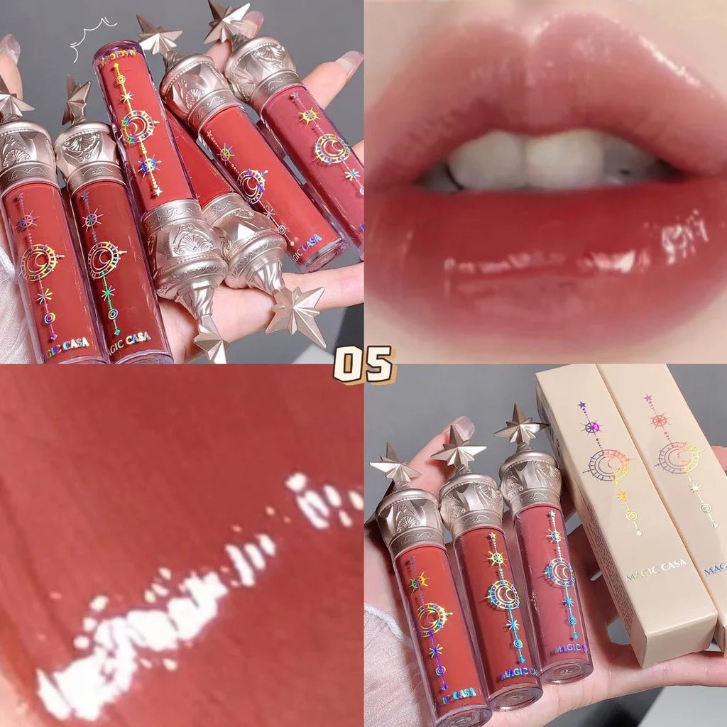 2024 New Moisturizing Lip stain Mirror Lip Gloss Set Glass Glow Matte Lip tint Lipstick Star Cosmetics