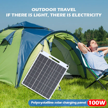 Portable Solar Phone Charger - 2 USB Ports 5V/2.4A Fast Charging for Outdoor Adventures & Emergency Power Supply