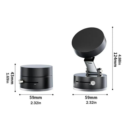 Magnetic Car Phone Mount 2-Sided Suction Cup Foldable Holder Strong Grip for Dashboard Windshield Universal Accessory