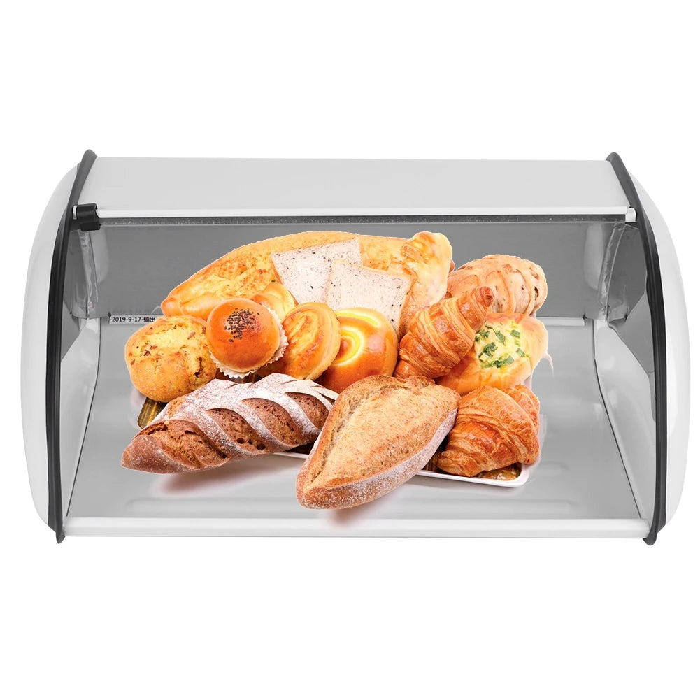 Bread Bin Bread Holder Bread Storage Box Large Capacity Stainless Steel Bread Box Holder Bin Container Kitchen Storage Organizer