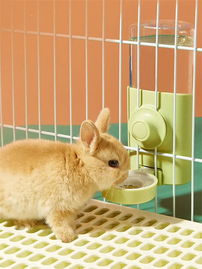 Water Dispenser Pet Automatic Pet Feeder Hanging Bowl Water Bottle Food Container Dispenser for Puppy Cats Rabbit Guinea Pig