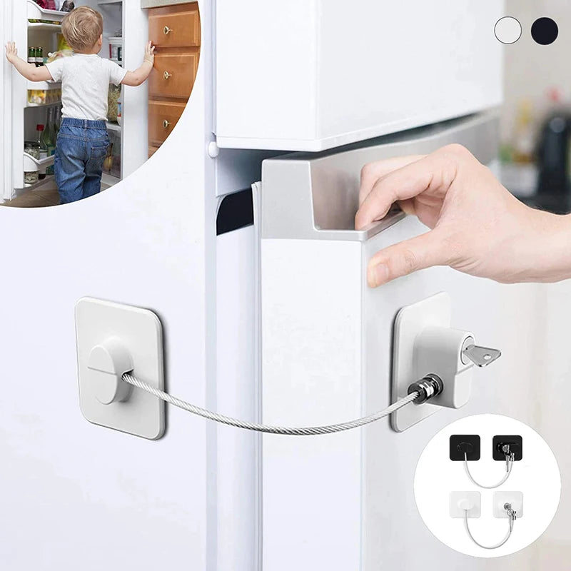 Baby Safe Refrigerator Lock with Key Code Lock Baby Safety Cabinet Lock Sliding Wardrobe Door Lock Home Limiter