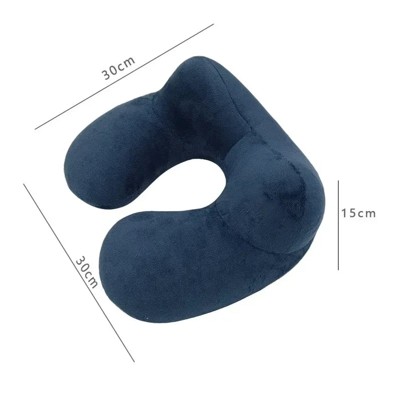 U-shaped Inflatable Travel Pillows Portable Air Pillow Neck Support Cushion Comfortable Sleeping Pillow Press To Inflate Pillow