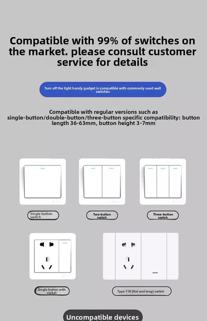 Smart Wireless Light Switch Remote Control for Bedroom/Lazy People, Auto On/Off, Smart Home Device