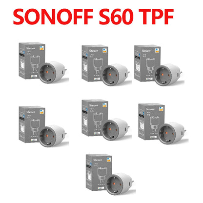 SONOFF S60 TPF EU Wifi Smart Plug 16A Current Smart Socket With Energy Monitoring Remote Control Timer Voice Control Smart Scene