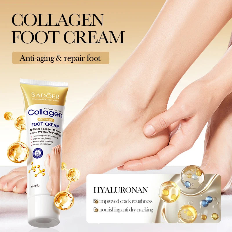SAODER Collagen Foot Cream Feet skincare Moisturizing Hydrating Firming Nourishing Repairing Feet Creams Foot Skin Care Products