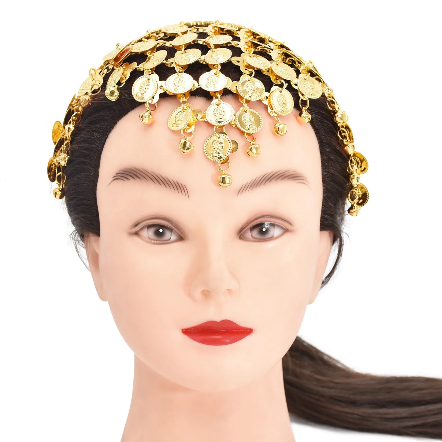 Indian Dance Accessories Necklace Headwear Earrings Bracelet Hair Band Jewelry Set Women's Party Jewelry Gifts