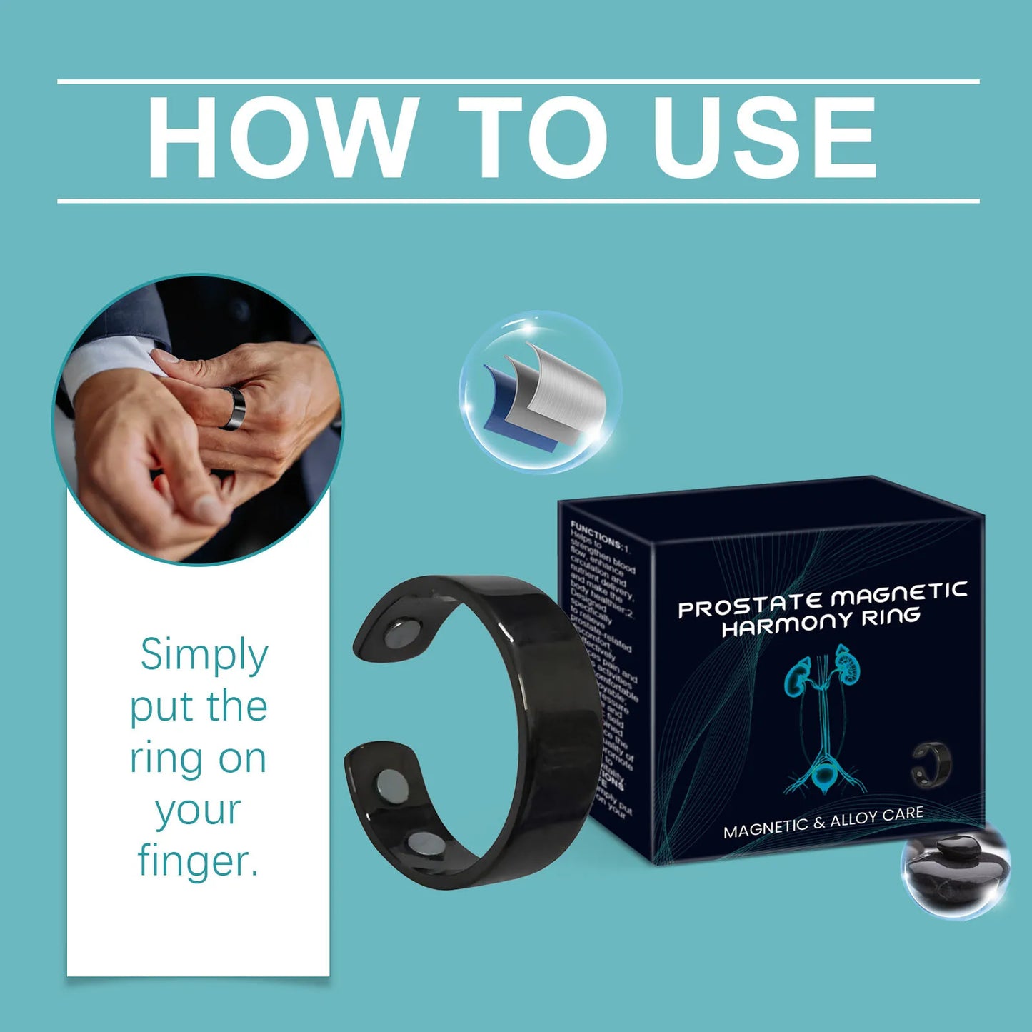 Prostate Ring Soothes And Improves Circulation, Enhances Function And Promotes Health. Health Ring