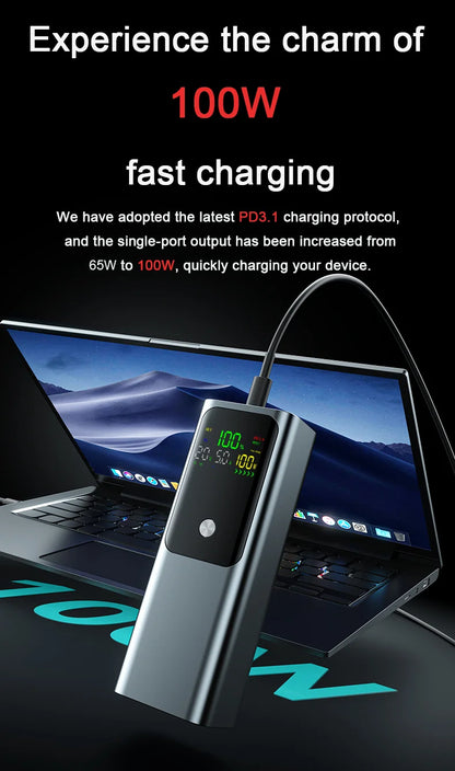 20000mAh 100W Large Capacity Power Bank Bidirectional Fast Charging Portable Powerbank Laptop External Spare Battery for Macbook