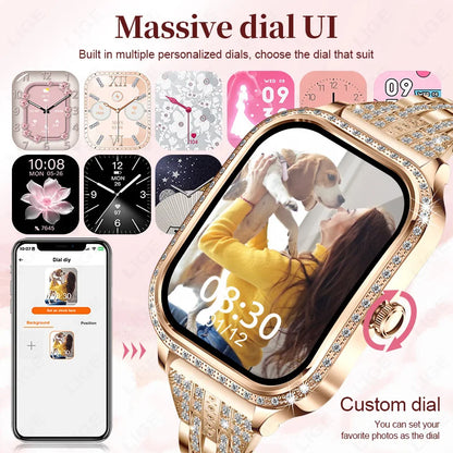 LIGE Fashion Ladies Smartwatch Women's Health Bluetooth Call Waterproof Watches Health Sports Best Friend's Smartwatch Adult