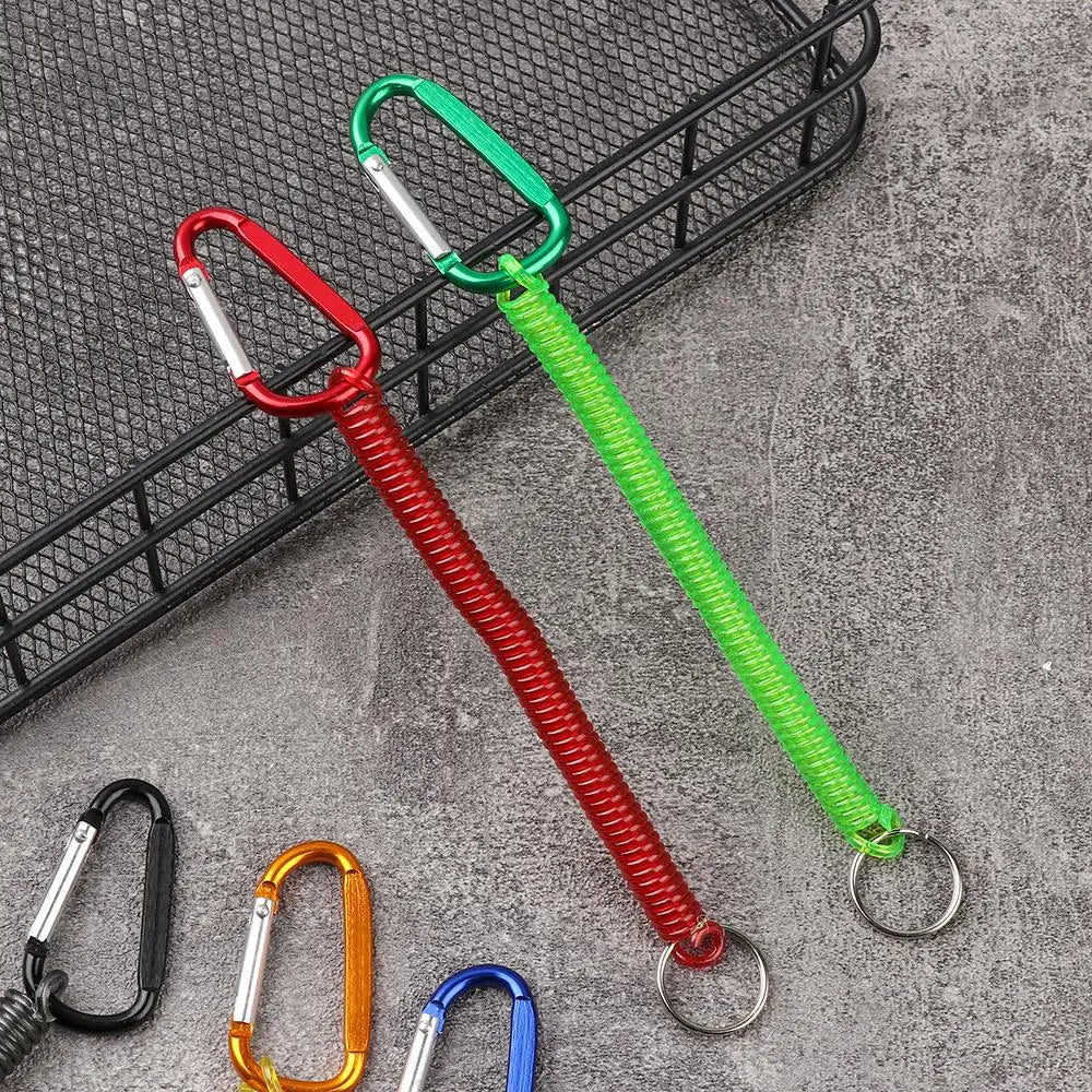 Gear Tool Outdoor Hiking Camping Anti-lost Phone Keychain Portable Fishing Lanyards Camping Carabiner Spring Elastic Rope