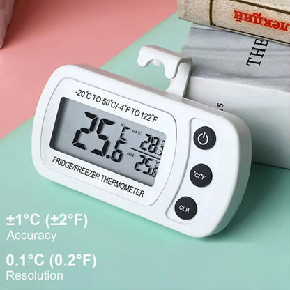Fridge Thermometer With Hook Anti-Humidity Refrigerator Freezer Electric LCD Display Digital Thermometer Temperature Monitor