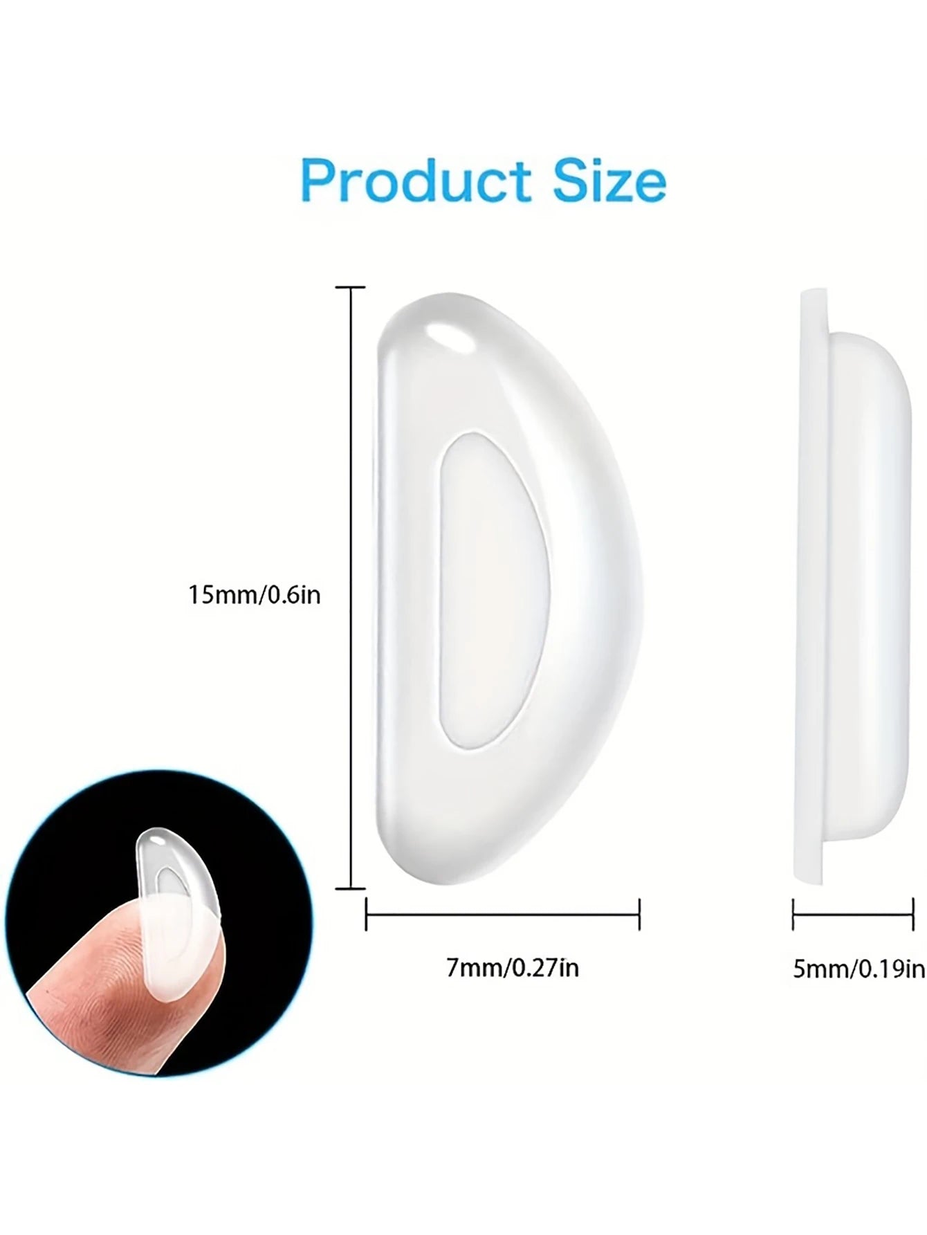 5pairs Eyeglasses Anti Slip Nose Pads Soft Silicone Adhesive Glasses Nose Pads for Plastic Frame Glasses Sunglasses(Black/White)