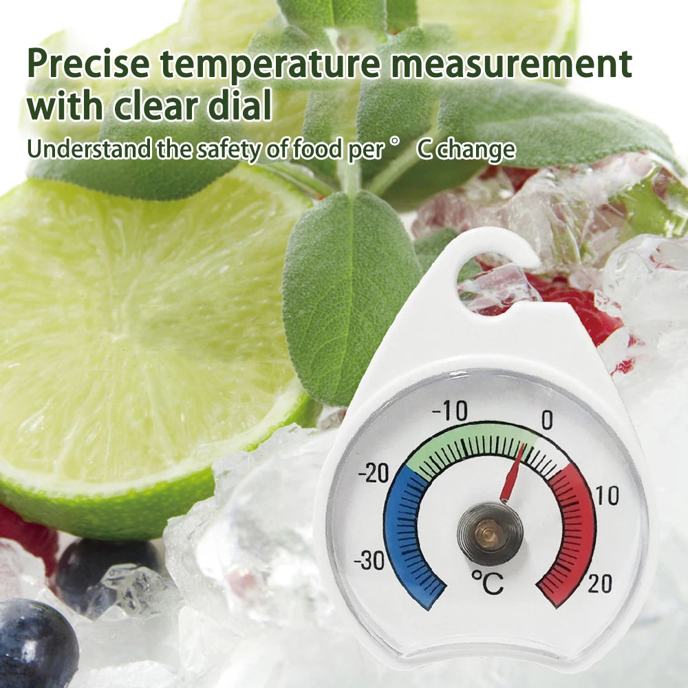 -30 - 20°C Refrigerator Freezer Thermometer Fridge Refrigeration Temperature Gauge with Hook Home Temp Stand Dial Type