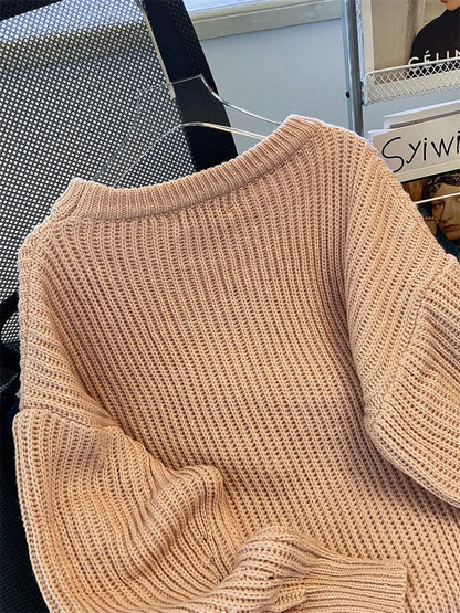 Syiwidii Oversized Sweaters for Women Knit Pullover Spring Autumn Winter Long Sleeve Causal Fashion Elegant Ladies Loose Jumpers
