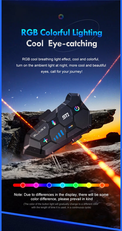 Y10 Motorcycle Helmet Bluetooth Headset 2000Mah Super Long Standby Wireless Hands-free Waterproof Motorbike Earphone