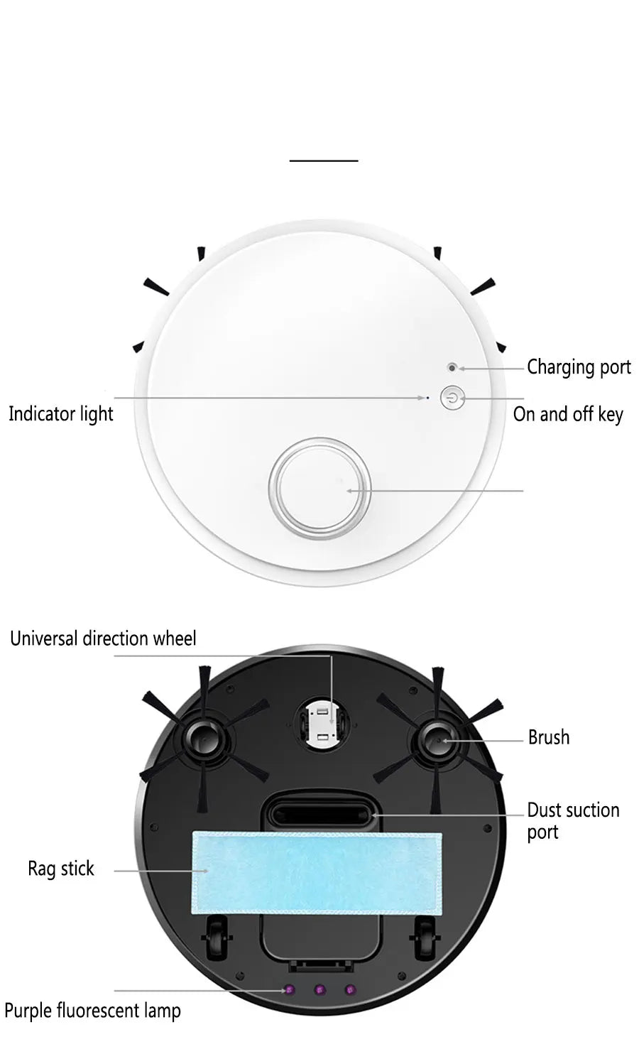 Automatic Robot Vacuum Cleaner 3-in-1 Smart Wireless Sweeping Wet And Dry Ultra-thin Cleaning Machine Mopping Smart Home