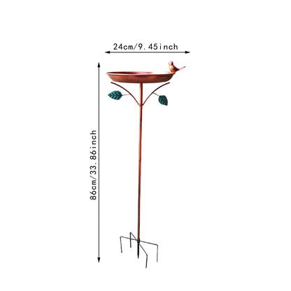 Bird Bath Feeder Bowl 5-Pronged Base Metal Bird Feeder Freestanding Birdbath for Yard Patio Outdoors Garden Iron Pedestal Stake