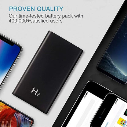 H2 Power Bank 5000mAh Long Battery Power Bank Connector Type USB
