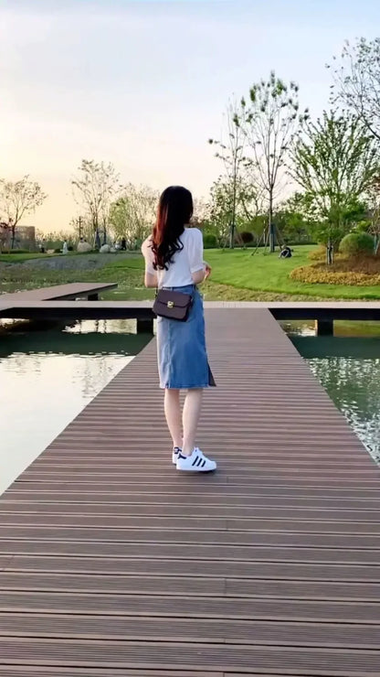 Skirts for Women To Knees Length Womens Skirt Jeans Denim Pencil Clothing with Slit Y2k Trend High Quality Summer 2024 Fashion V