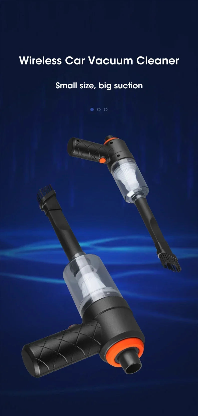 Cordless Car Vacuum Cleaner - Handheld High-Power Suction for Auto & Home, Portable Mini Vacuum with Strong Blowing Function