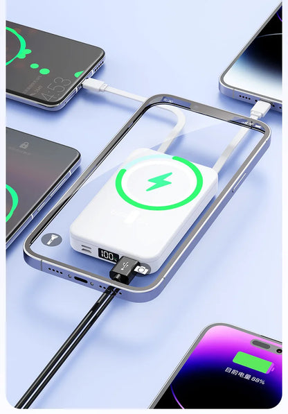 Magnetic Power Bank 20000mAh Magsafe 15W Wireless Charger Portable Auxiliary Battery 22.5W fast charging powerbank for all phone