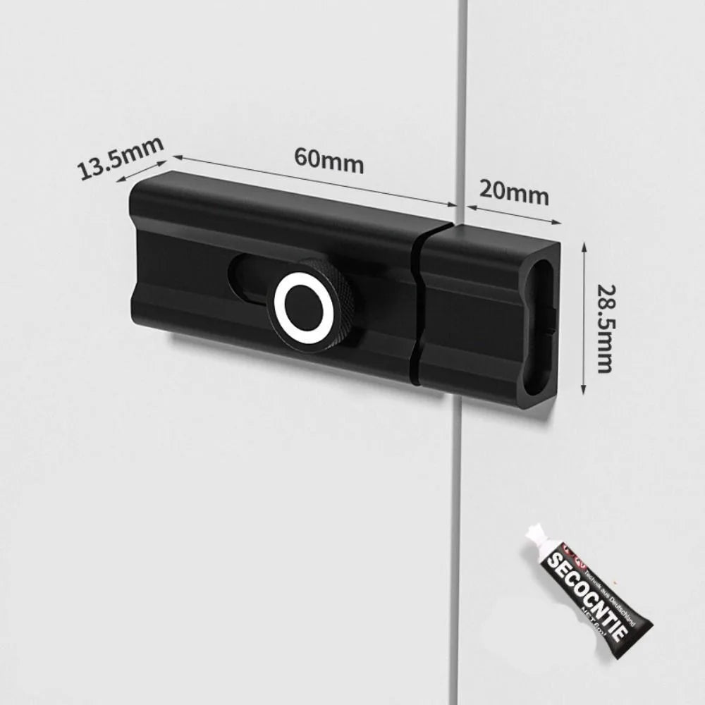 Durable Anti-theft Luminous Door Buckle Aluminum Alloy No Punching Sliding Door Bolt Security Door Catch Furniture Hardware