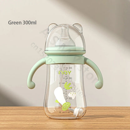 Newborn bottle/Big baby bottle/Handle anti bloating and anti falling baby bottle/Used by babies over 6 months old