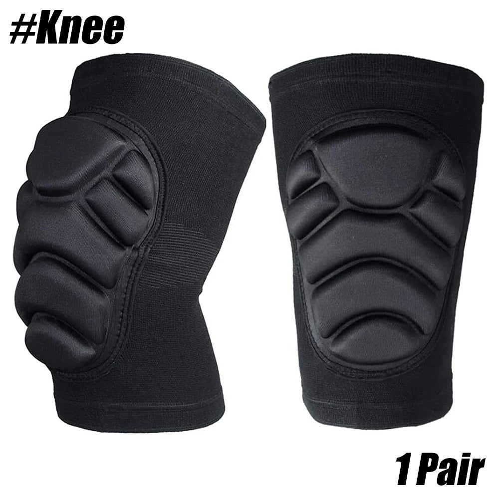 1Pair Premium Knee & Elbow Pads - Thick EVA Foam Protection for Sports & Work - Anti-Slip Design for Basketball/Volleyball/Work