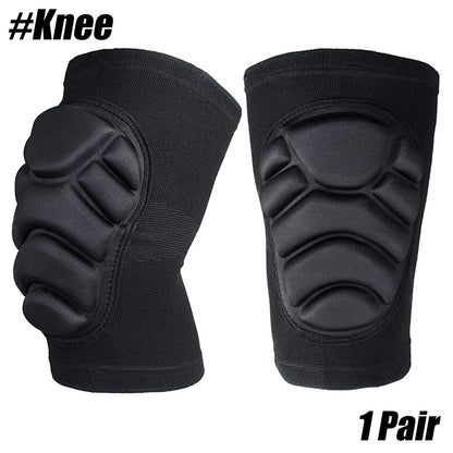 1Pair Premium Knee & Elbow Pads - Thick EVA Foam Protection for Sports & Work - Anti-Slip Design for Basketball/Volleyball/Work